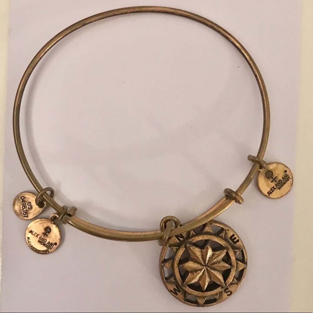Alex and Ani Compass Charm Bangle
